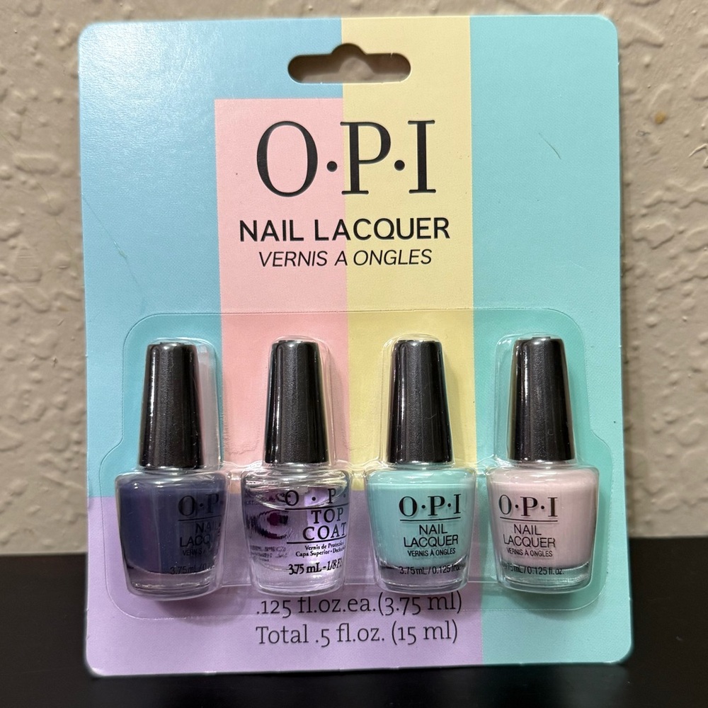O.P.I 4pk Mini Nail Lacquer Set, NEW